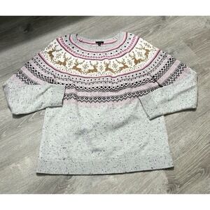 Talbots Deer Sweater Novelty Sweater Large Women's